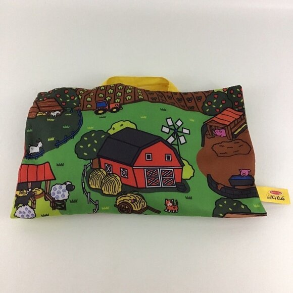 Melissa & Doug K's Kids Take Along Farm Play Mat Plush Animal Rattle Farmer Toy - Picture 2 of 9